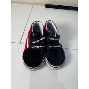 Vans Sk8-Hi Reissue V Red Black Kids Size 6 Hook and Loop Skate Shoes Streetwear